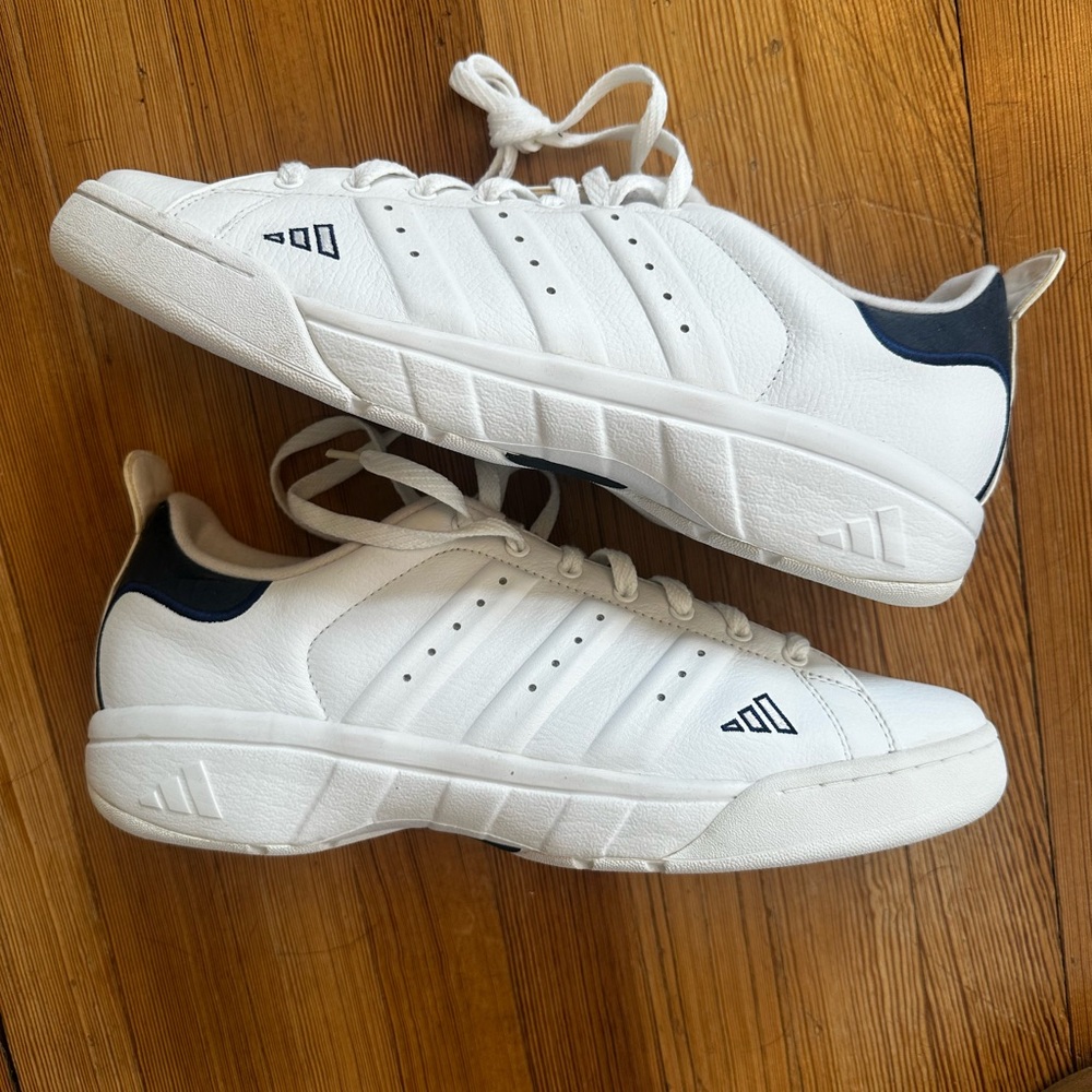 Adidas Men's White Sneakers with Black Details